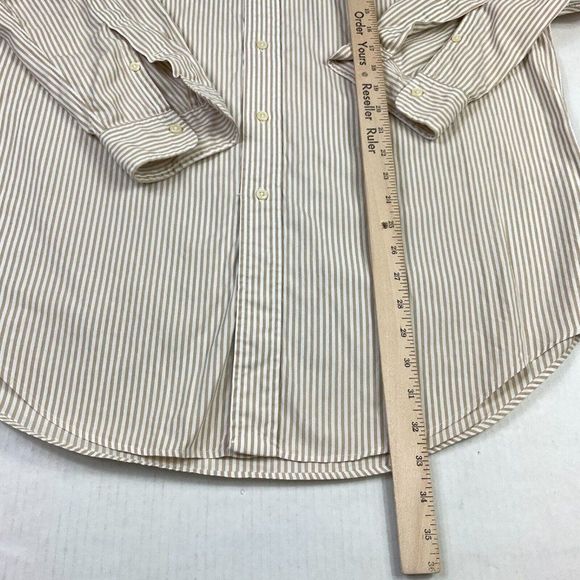 Ralph Lauren Mens Yarmouth Cotton Button Dress Shirt Striped Long Sleeve 16-35 - Picture 6 of 10